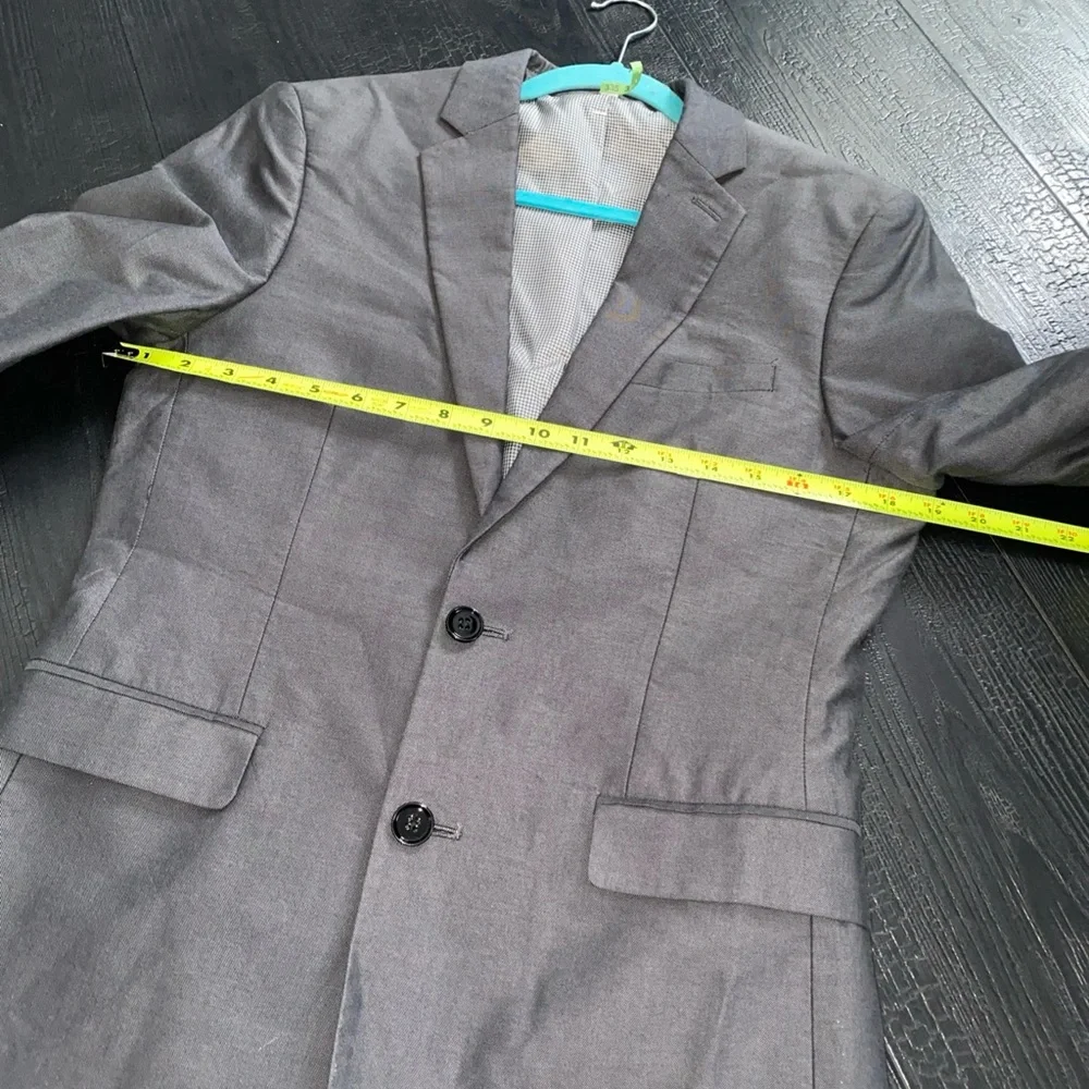 Express Men’s 38 Regular‎ Extra Slim Fit Sports Coat Jacket Blazer Gray Cotton